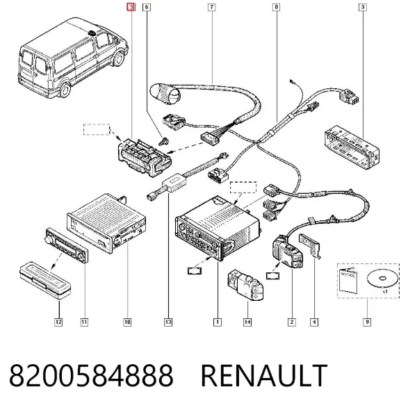 Wyświetlacz wielofunkcyjny 8200584888 Renault (RVI)