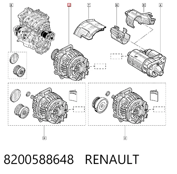 Alternator 8200588648 Renault (RVI)