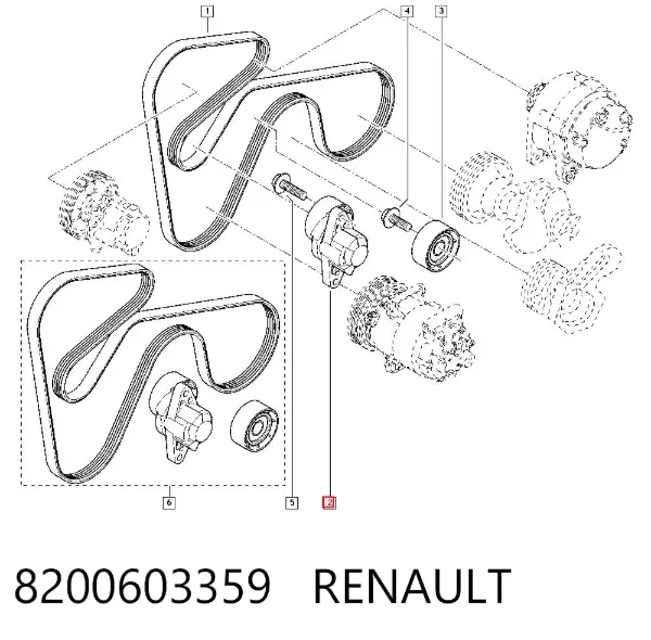 Napinacz paska napędowego 8200603359 Renault (RVI)