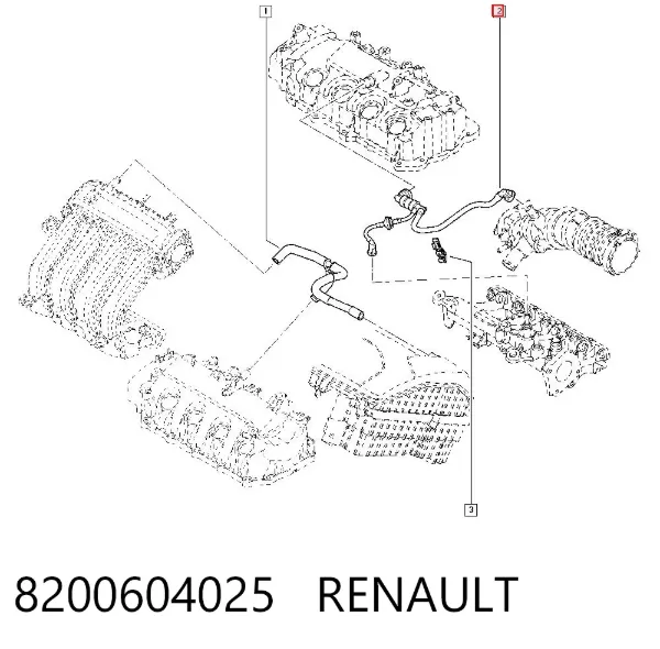 Króciec wentylacji kadłuba (separatora oleju) 8200604025 Renault (RVI)