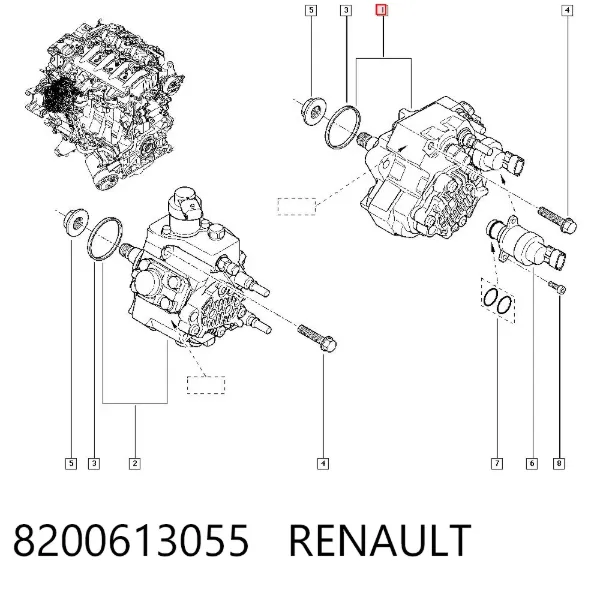 Pompa wtryskowa wysokiego ciśnienia 8200613055 Renault (RVI)
