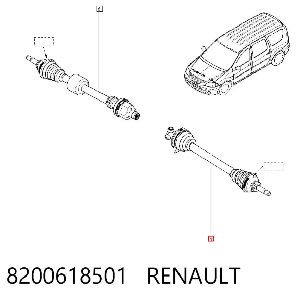 Półoś napędowa przednia lewa 8200618501 Renault (RVI)