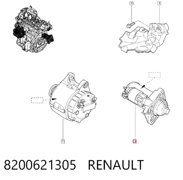 Rozrusznik 8200621305 Renault (RVI)