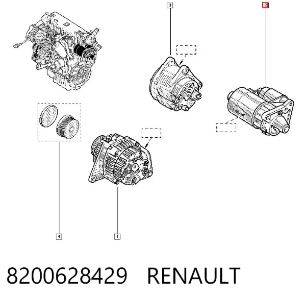 Rozrusznik 8200628429 Renault (RVI)