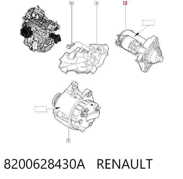 Rozrusznik 8200628430A Renault (RVI)