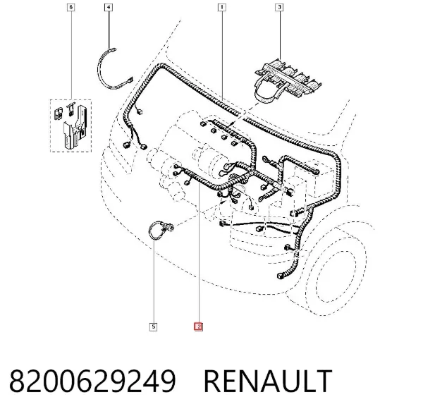 Czujnik temperatury spalin, przed turbiną 8200629249 Renault (RVI)