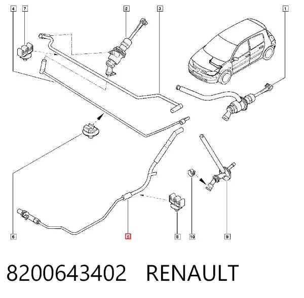 Rurka sprzęgła 8200643402 Renault (RVI)
