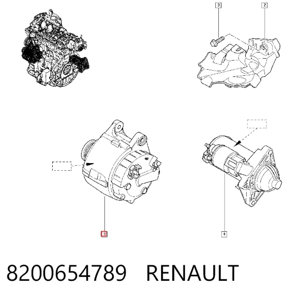 Alternator 8200654789 Renault (RVI)