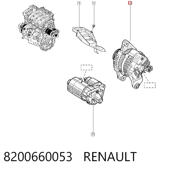 Alternator 8200660053 Renault (RVI)