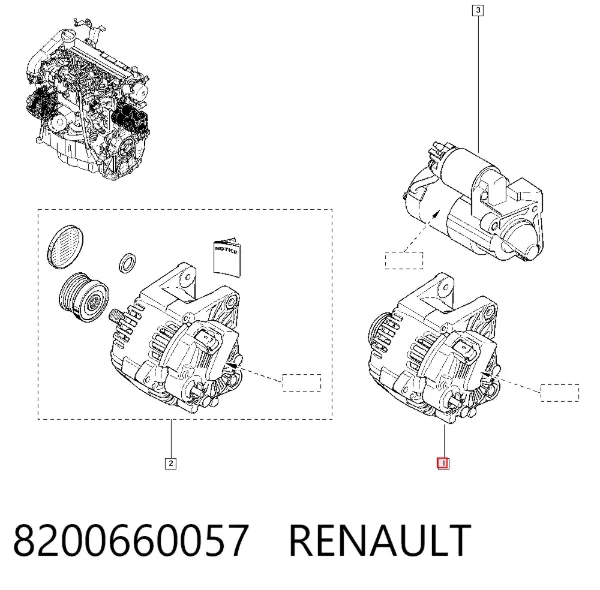 Alternator 8200660057 Renault (RVI)