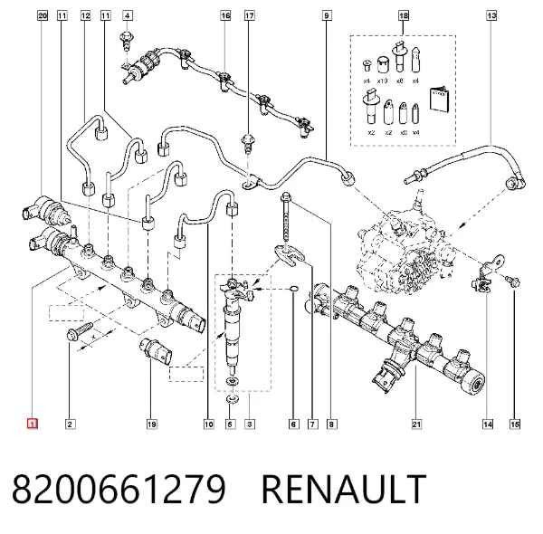 Rozdzielacz paliwa 8200661279 Renault (RVI)