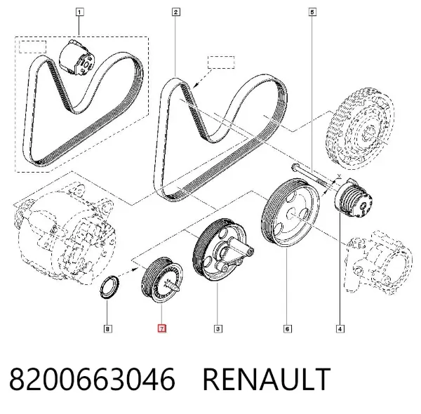 Rolka prowadząca, kierunkowa paska napędowego 8200663046 Renault (RVI)
