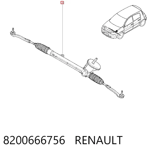 Listwa kierownicza (maglownica) 8200666756 Renault (RVI)