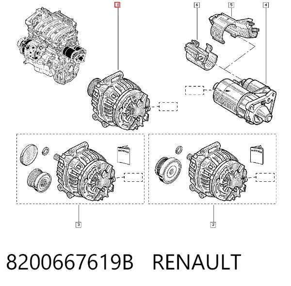 Alternator 8200667619B Renault (RVI)