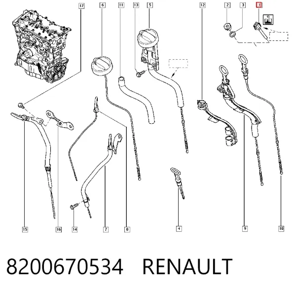 Czujnik poziomu oleju silnikowego 8200670534 Renault (RVI)