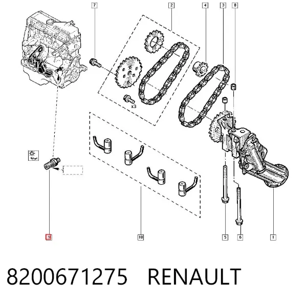 Czujnik ciśnienia oleju 8200671275 Renault (RVI)