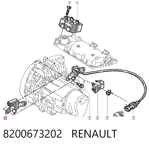 Czujnik położenia wału korbowego 8200673202 Renault (RVI)