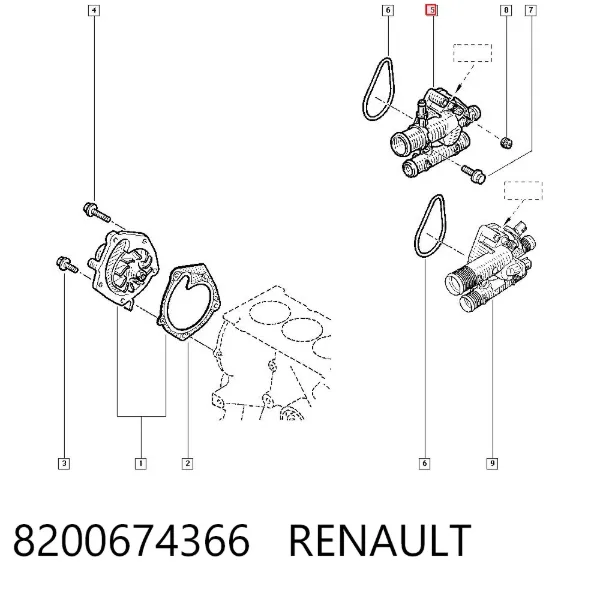 Termostat 8200674366 Renault (RVI)