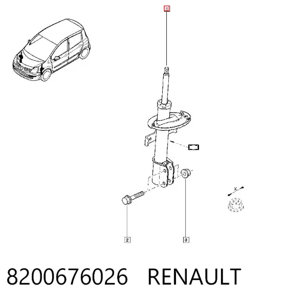 Amortyzator przedni 8200676026 Renault (RVI)
