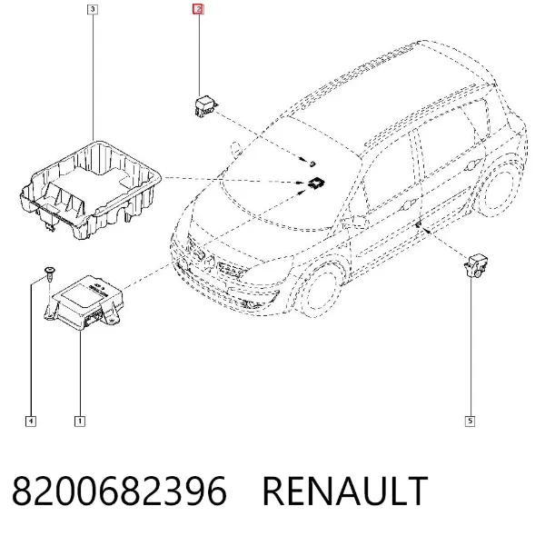 Czujnik AIRBAG przedni 8200682396 Renault (RVI)