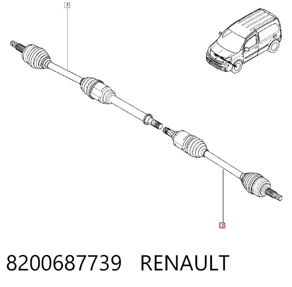 Półoś napędowa przednia lewa 8200687739 Renault (RVI)