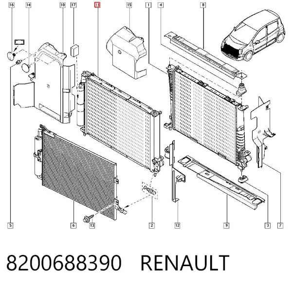 Chłodnica silnika 8200688390 Renault (RVI)