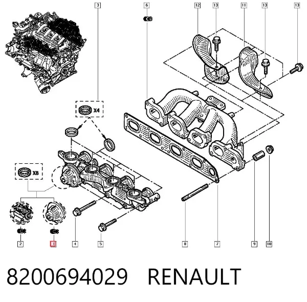 Kolektor ssący 8200694029 Renault (RVI)