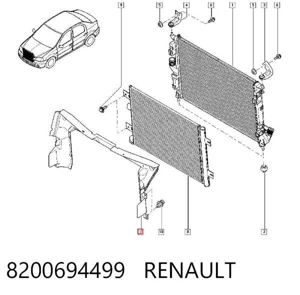 Dyfuzor chłodnicy, w komplecie z silnikiem i wirnikiem 8200694499 Renault (RVI)
