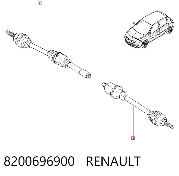Półoś napędowa przednia lewa 8200696900 Renault (RVI)