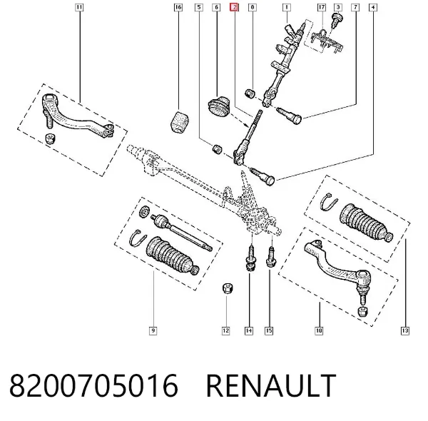 Wał Cardana kolumny kierowniczej dolny 8200705016 Renault (RVI)