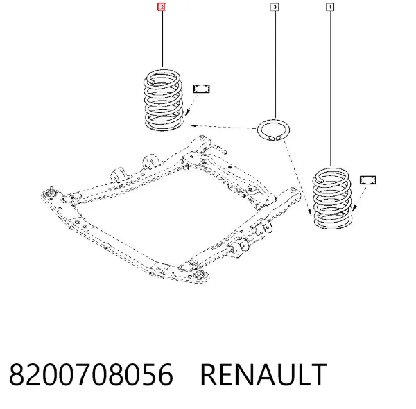 Sprężyna przednia 8200708056 Renault (RVI)