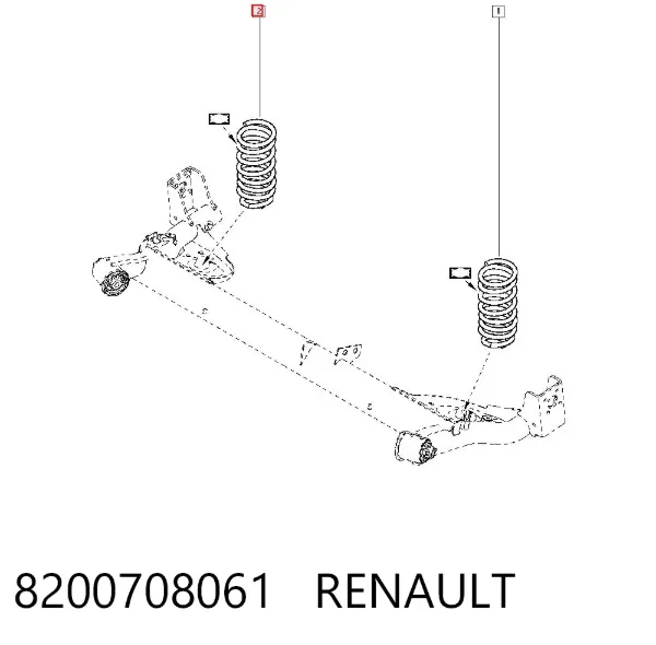 Sprężyna tylna 8200708061 Renault (RVI)