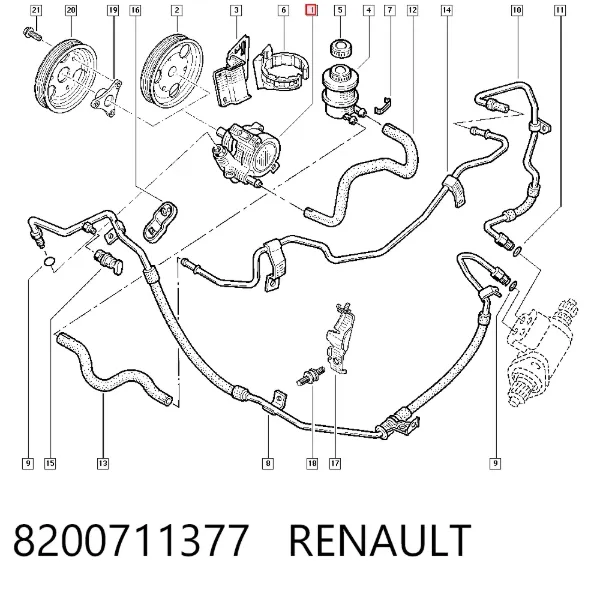 Pompa wspomagania hydraulicznego kierownicy 8200711377 Renault (RVI)