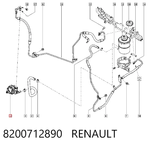 Pompa wspomagania hydraulicznego kierownicy 8200712890 Renault (RVI)