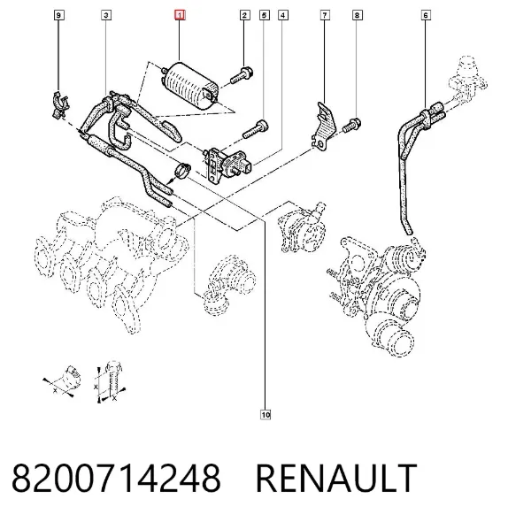 Zbiornik podciśnienia (tłumik) 8200714248 Renault (RVI)