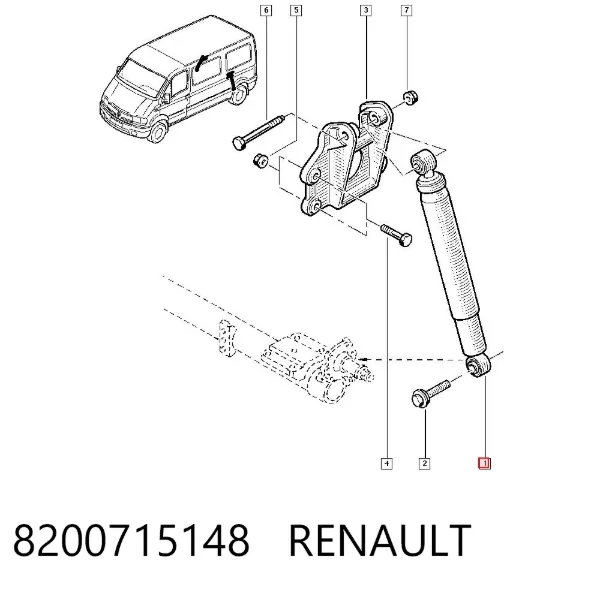 Amortyzator tylny 8200715148 Renault (RVI)