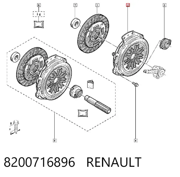 Zestaw sprzęgła (3 części) 8200716896 Renault (RVI)