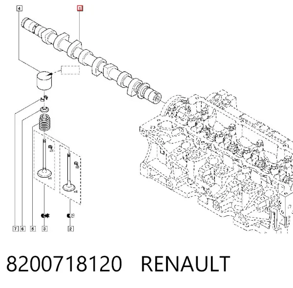 Wał rozrządu silnika 8200718120 Renault (RVI)