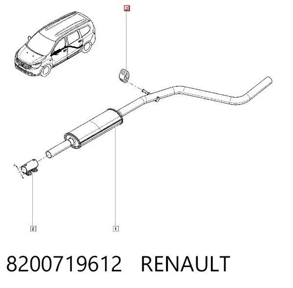 Poduszka mocowania tłumika 8200719612 Renault (RVI)