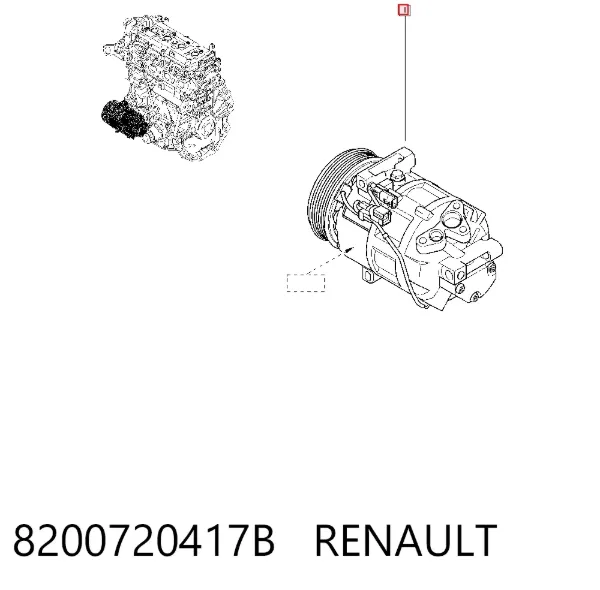 Sprężarka klimatyzacji 8200720417B Renault (RVI)