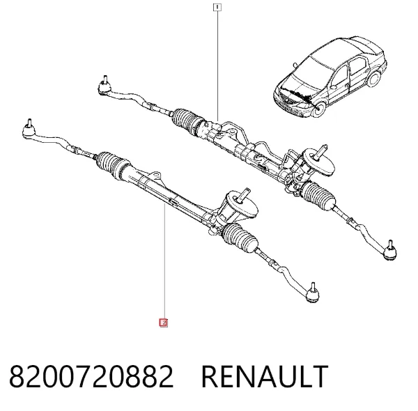 Listwa kierownicza (maglownica) 8200720882 Renault (RVI)