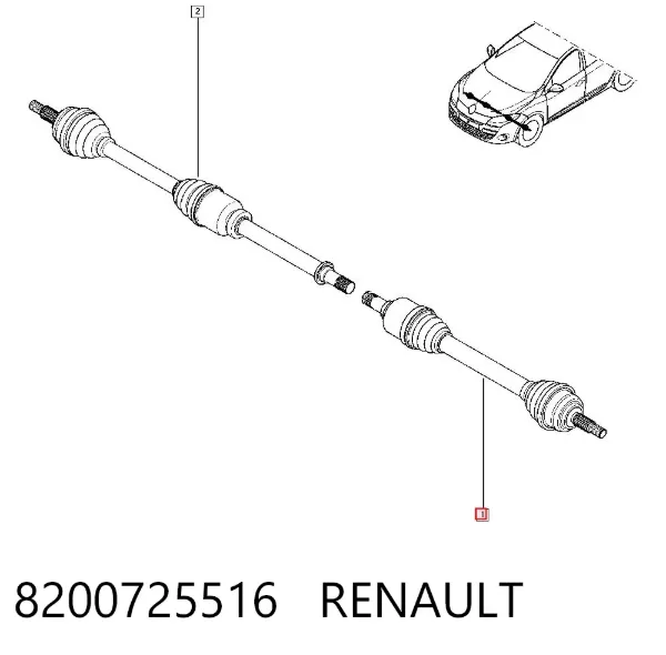 Półoś napędowa przednia lewa 8200725516 Renault (RVI)