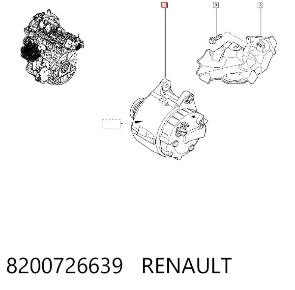 Alternator 8200726639 Renault (RVI)