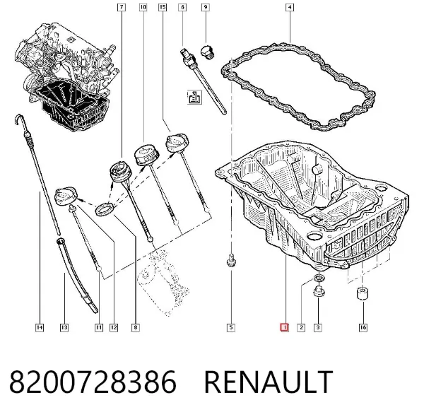 Miska olejowa silnika 8200728386 Renault (RVI)