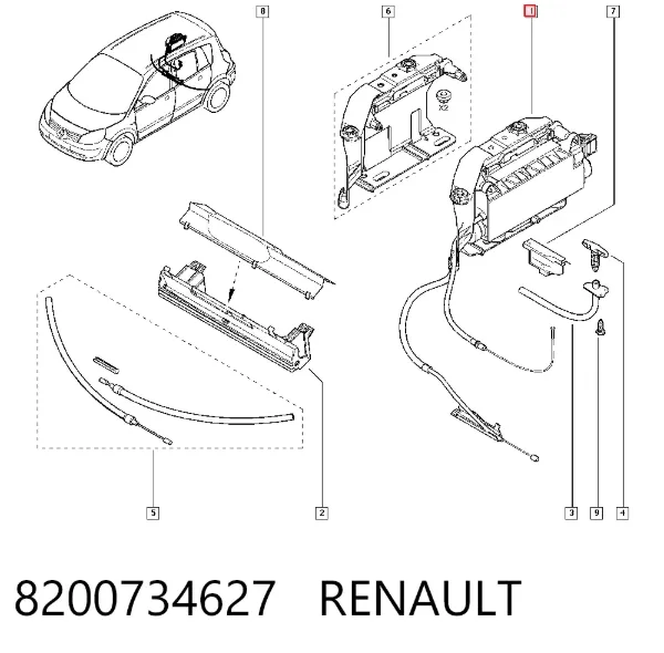Sterownik elektromechanicznego hamulca postojowego (ręcznego) 8200734627 Renault (RVI)
