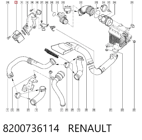 Przepustnica, komplet 8200736114 Renault (RVI)
