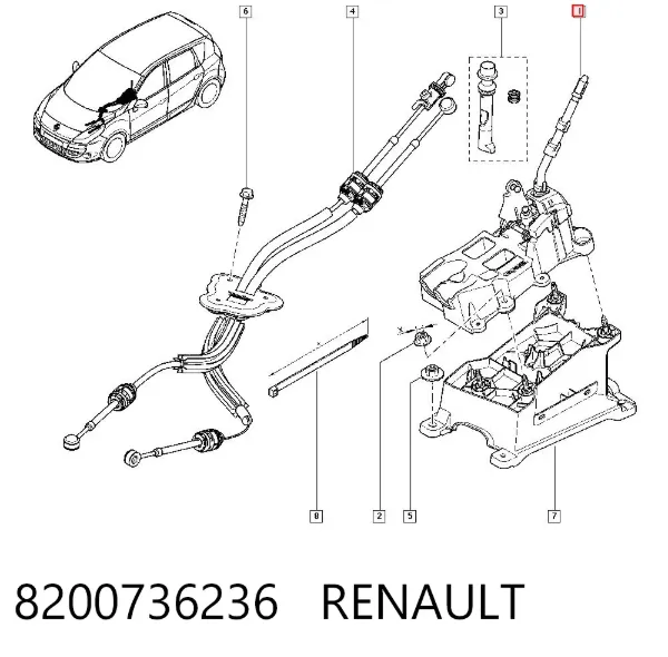 Mechanizm zmiany biegów (cięgno) Renault Scenic GRAND III