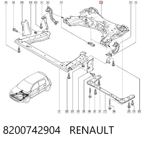 Korpus osi przedniej 8200742904 Renault (RVI)