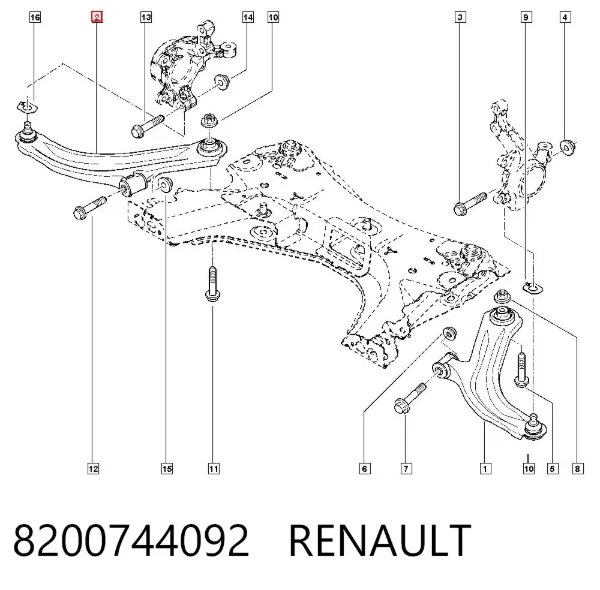 Wahacz zawieszenia przedniego dolny prawy 8200744092 Renault (RVI)
