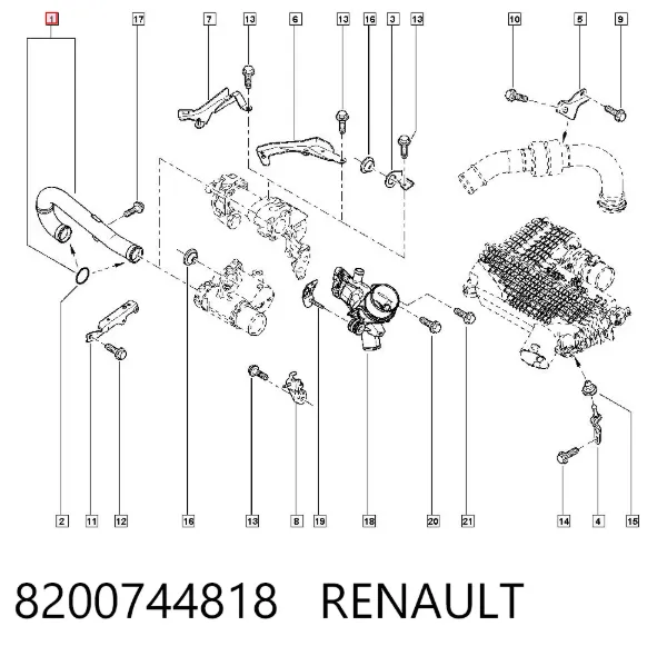 Króciec układu recyrkulacji spalin 8200744818 Renault (RVI)